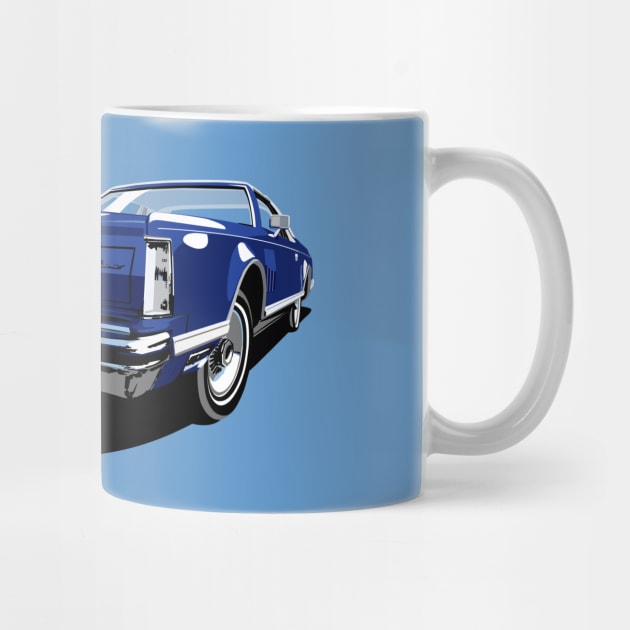 1970s Lincoln Continental in dark blue by candcretro